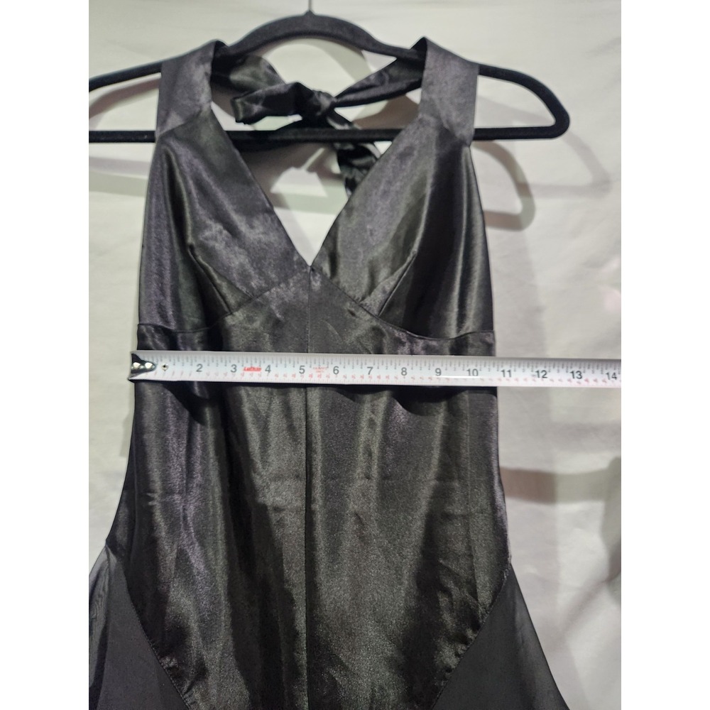 Vintage 1990s Black Halter Teddy Lingerie‎ Highcut W Lace And Tieback - Picture 5 of 5